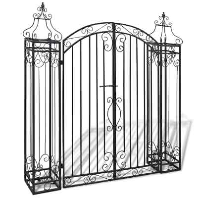 #ad Ornamental Garden Gate Wrought Iron 4#x27;x8quot;x4#x27; 5quot; vidaXL $519.73