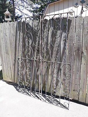#ad Pair Old Or Antique Wrought Iron Garden Gates $475.00