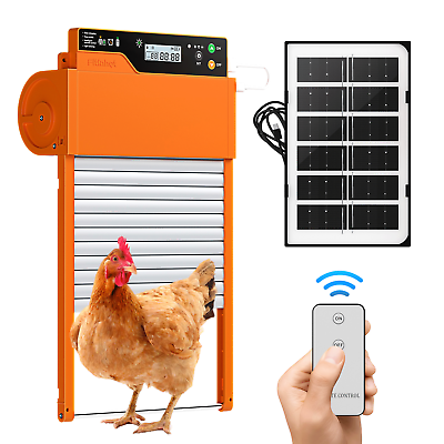#ad Solar Powered Automatic Chicken Coop Door Metal Shutter 2in1 Light Sensor Timer $78.69