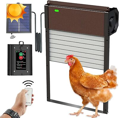 #ad Solar Powered Automatic Chicken Coop Door Multi Modes Chicken Door Opener $63.99