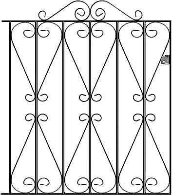 #ad Garden Pedestrian Gate 4x4 Feet London Rural Style Ornamental Wrought Iron Gate $945.00