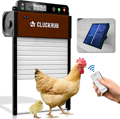 #ad NEW Automatic Chicken Coop Door Solar Powered Electric Opener w Timer Brown $67.99