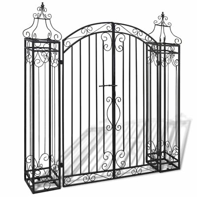 #ad Garden Gate 4#x27;x8quot;x4#x27;5quot; Wrought Iron Ornamental Outdoor Estate Entryway $310.79
