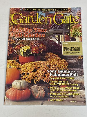 #ad Garden Gate Magazine Oct 2014 Fall Front Yard Butterflies Plants Berries Foliage $9.99