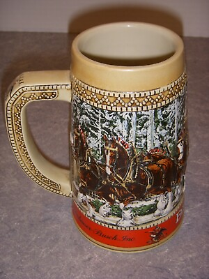 #ad #ad ANHEUSER BUSCH quot;Cquot; SERIES CLYDESDALE UNLIDDED BEER STEIN GRANT#x27;S FARM GATES $14.99