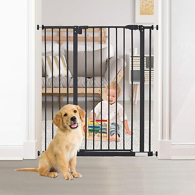 #ad 41 Inch Tall Baby Gate Dog Gates Extra Tall Pet Gates with Walk Through Door $75.99