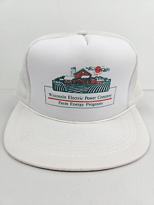 #ad Vintage Wisconsin USA Electric Farm Power Trucker Hat Snapback Dad Cap $18.00