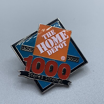 #ad Home Depot 1979 2000 1000 STORES STRONG Celebration Pin Employee Pinback Promo $2.21