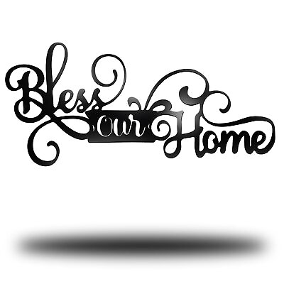 #ad Bless Our Home Metal Wall Decor Sign for Home Bedroom Entryway Living Room $17.99