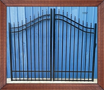 #ad On Sale 9#x27; Driveway Gate #1157 HD Wrought Iron Style Steel Metal Home Security $1645.00