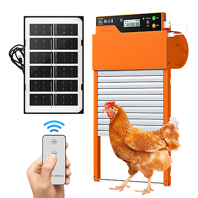 #ad Fitinhot Solar Automatic Chicken Coop Door Opener LCD 100FT Remote Control Timer $67.99