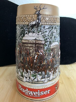 #ad #ad Vtg 1987 Budweiser Holiday Stein “Grant’s Farm Gates” Clydesdales quot;Cquot; Series $10.00
