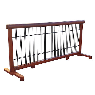#ad Wood Indoor Freestanding Dog Gates Wooden Dog Gate With Locking Lever Wire Mesh $79.16