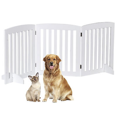 #ad 24quot; Wood Dog Pet Gate for The House for Doorways Folding Free Standing Cat Fence $40.58