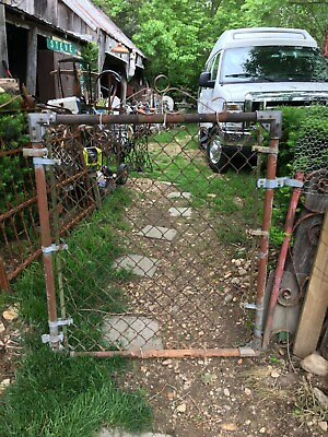 #ad Antique metal garden gate 36quot; wide Chain Link gate Garden Art Trellis $225.00