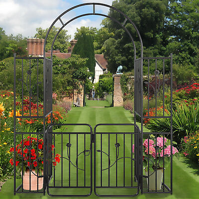 #ad Metal Garden Arbors with Gate Garden Archway with Planter Shelves Wedding Arches $109.79