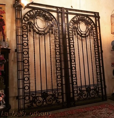 #ad 19th CENTURY HAND FORGED WROUGHT IRON GATES DRIVEWAY. BEST ON EBAY. MUST SEE $35000.00