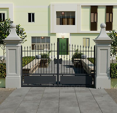 #ad Gate Wrought Iron Mod. Poseidon – 185 78 11 16in H Length 98 3 8in $1305.26