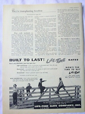 #ad #ad 1956 Magazine Advertisement Page Life Time Steel Metal Farm Gates Vintage Ad $7.99