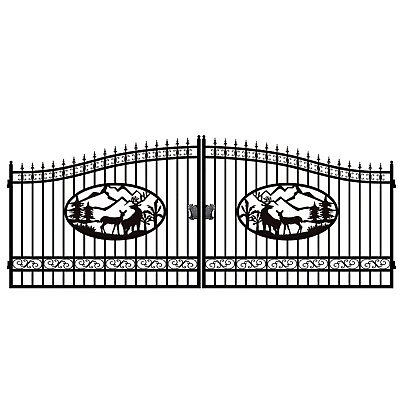 #ad #ad AS IS 20ft Greatbear Dual Swing Wrought Iron Gate for Driveway Garden Gate $1300.00