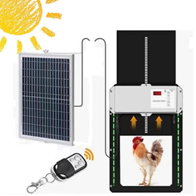 #ad Solar Automatic Chicken Coop Door Opener with Light Sensor Timer Remote Control $62.99