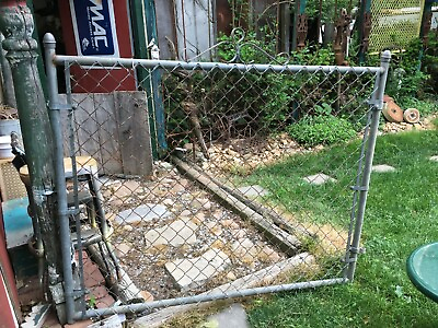 #ad Antique metal garden gate 57quot; wide Chain Link gate Garden Art Trellis $225.00