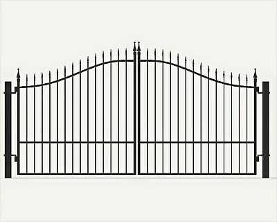 #ad On Sale 12’ Driveway Gate STY 8 Steel Wrought Iron Style Metal Home Security $1395.00