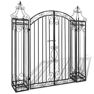 #ad Garden Gate Ornamental Fence Gate with Bolt Hinge Trellis Wrought Iron vidaXL $318.99