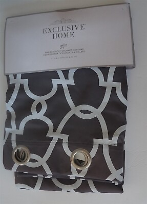 #ad Exclusive Home Gates Blackout Grommet Curtain Window Panel 52 x 63 Black Pearl $30.00