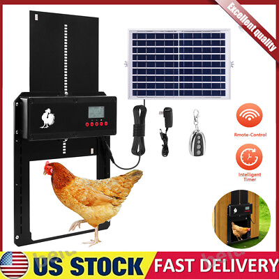 #ad Solar Automatic Chicken Coop Door Opener Duck Cage Closer Timer Light Sensor $62.99