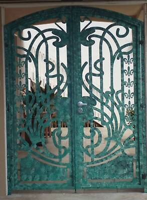 #ad #ad Contemporary Dual Entry Metal Gate Ornamental Iron Garden Entry Modern 72x72 $2449.00