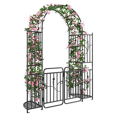 #ad TAUS Garden Arbors with Gate Garden Archway with Planter Shelves Wedding Arches $106.73