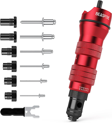 #ad Beaspire Cordless Riveter Adapter Electric Blind Rivet Drill Adapter Kit 2.4mm $76.79