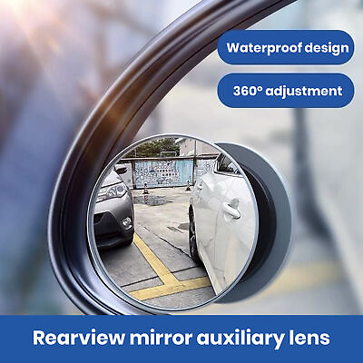 #ad Car Side View Blind Spot Mirror 360 Degree Rotatable Hd Rear Lens $8.06