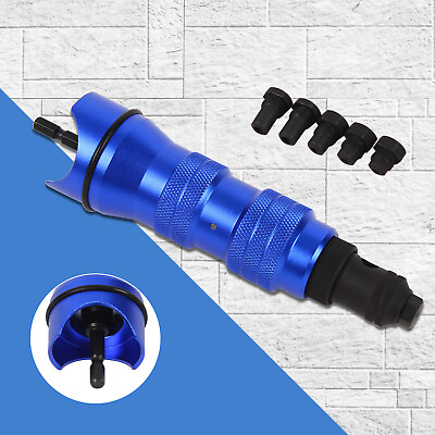 #ad Electric Blind Rivet Gun Cordless Riveting Tool Drill Adapter Kits 2.4mm 6.4mm $32.30