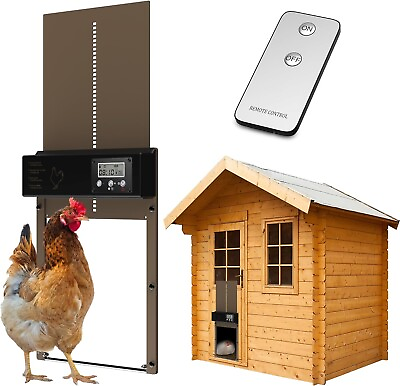 #ad Automatic Chicken Coop Door Opener with Timer Remote Control Programmable NEW $47.77