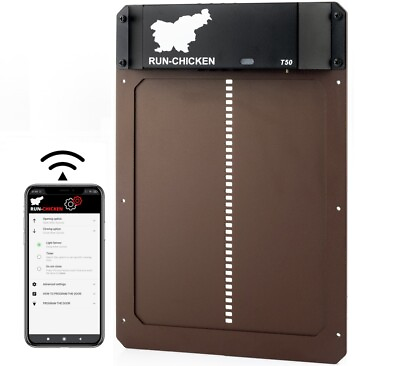 #ad ORIGINAL RUN CHICKEN Door Brown Automatic Chicken Coop Door Opener with Timer $139.99