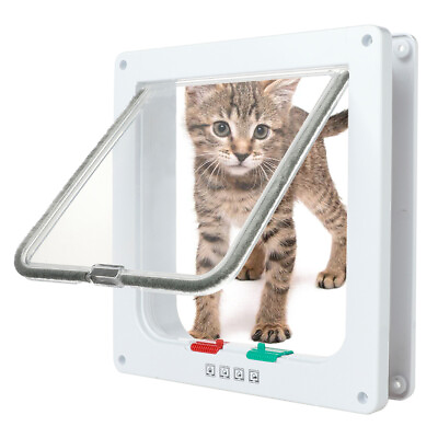 #ad 4 Way Medium Small Large Pet Cat Puppy Dog Magnetic Lock Lockable Safe Flap Door $19.08