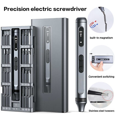 #ad 52 IN 1 Mini Precision Electric Screwdriver Set Magnetic Cordless Screwdriver US $27.64