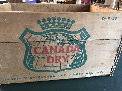 #ad Vintage large wood reinforced metal Canada Dry Carrier C 3 $45.00
