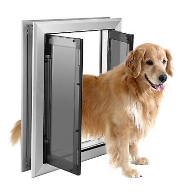 #ad 16#x27;#x27;x21#x27;#x27; Premium Large Dog Door Aluminum Pet Door Double Panels Automatic Close $154.90