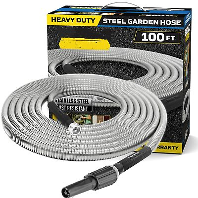 #ad Metal Garden Hose Heavy Duty 304 Stainless Steel Lifetime Hose $64.23