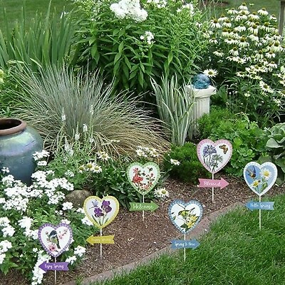 #ad Metal Garden Stakes Yard Art Decor 2 packs of 6pc = 12 pc total $11.00