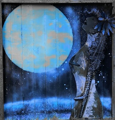 #ad Wrought Iron Entry Gate Garden Gate Art Scene Moon River 3ftx3ft $772.00
