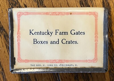 #ad #ad Vintage Kentucky Farm Gates Celluloid Match Safe Clark Gate Co Lexington Ky $48.30