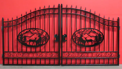 #ad Driveway Dual Swing Wrought Iron Gate 14#x27; and 20#x27; Greatbear Brand $2498.00