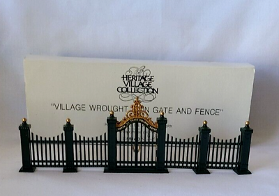 #ad Dept. 56 Heritage Village Wrought Iron Gate and Fence #56.55140 Green $14.99