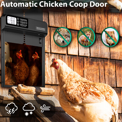 #ad Automatic Chicken Coop Door with Timer Auto Waterproof Chicken Door Opener New $26.99