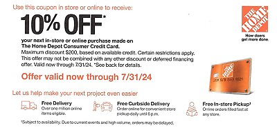 #ad Home Depot 10% Off Coupon using Home Depot Credit Card Expires on 07 31 2024 $34.95